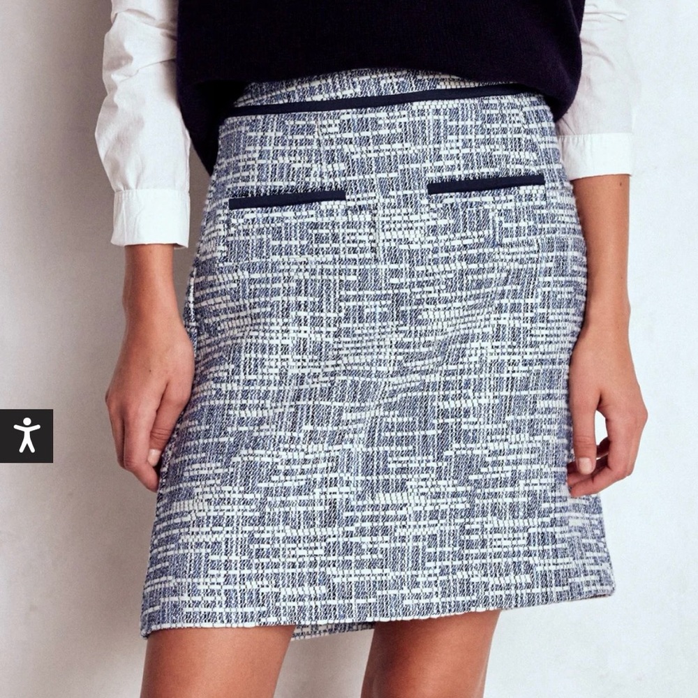 Boden Navy Textured A-Line Skirt - size 14 - NWT